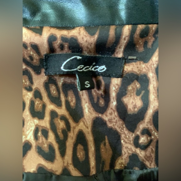 Super Fun Leopard Blazer w/Faux Leather Trim - Picture 3 of 3